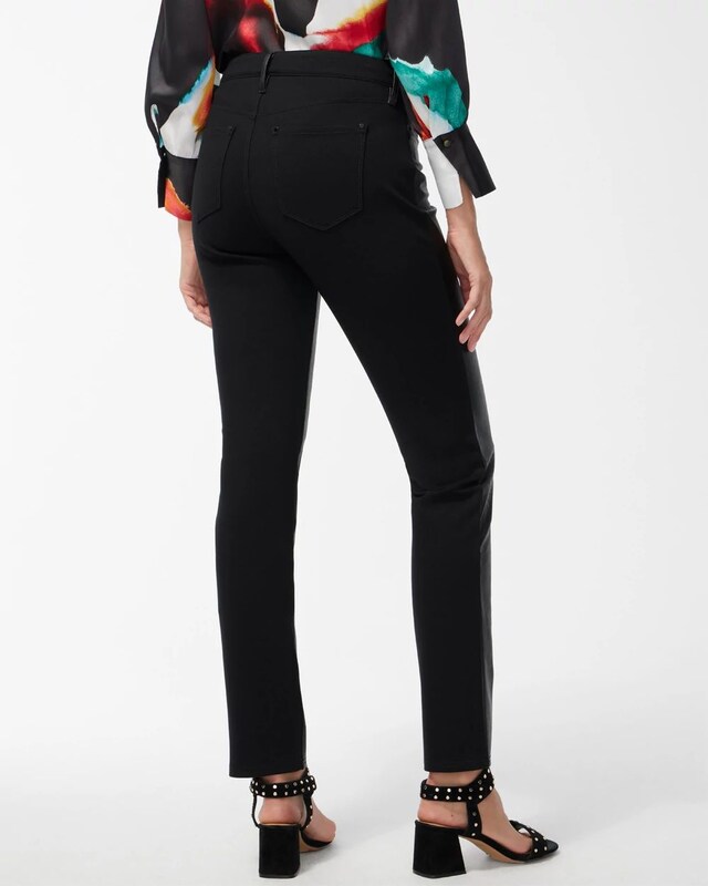 Faux Leather Front Ponte Back Pants - image 3